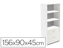 [1056AW04V24] ARMARIO ROCADA CON DOS ESTANTES Y DOS CAJONES INFERIORES SERIE STORE 156X90X45 CM ACABADO AW04