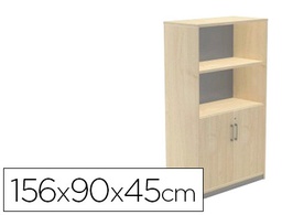 [1057AA01V24] ARMARIO ROCADA CON DOS ESTANTES Y DOS PUERTAS INFERIORES SERIE STORE 156X90X45 CM ACABADO AA01