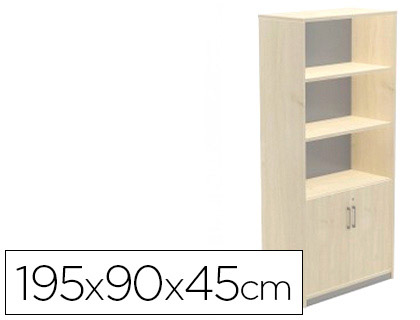 [1103AA01V24] ARMARIO ROCADA CON TRES ESTANTES Y DOS PUERTAS INFERIORES SERIE STORE 195X90X45 CM ACABADO AA01