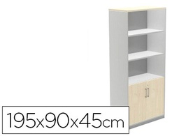 [1103AW04V24] ARMARIO ROCADA CON TRES ESTANTES Y DOS PUERTAS INFERIORES SERIE STORE 195X90X45 CM ACABADO AW04