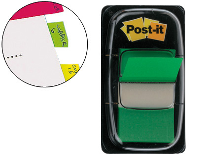 [70071392776] BANDERITAS SEPARADORAS 680-3 VERDES DISPENSADOR DE 50 UNIDADES