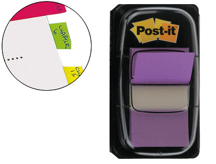 [70071392883] BANDERITAS SEPARADORAS 680-8 VIOLETA DISPENSADOR DE 50 UNIDADES