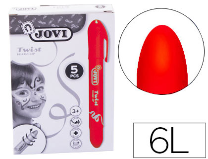 [19105] BARRA DE MAQUILLAJE JOVI TWIST MAKE-UP ROJO CAJA DE 5 UNIDADES
