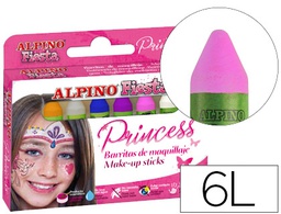 [DL000112] BARRA MAQUILLAJE ALPINO ESTUCHE DE MAQUILLAJE PRINCESS6 COLORES