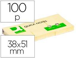 [KF10500] BLOC DE NOTAS ADHESIVAS QUITA Y PON Q-CONNECT 38X51 MM CON 100 HOJAS