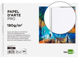 [DA12] BLOC DIBUJO LIDERPAPEL ARTISTICO ESPIRAL 230X325MM 20 HOJAS 180G/M2 SIN RECUADRO PERFORADO