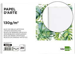 [DA06] BLOC DIBUJO LIDERPAPEL ARTISTICO ESPIRAL 460X325MM 20 HOJAS 130GR/M2 SIN RECAMBIO PERFORADO