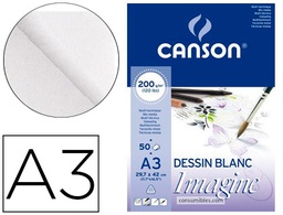 [C200006007] BLOC DIBUJO MULTITECNICAS CANSON IMAGINE DIN A3 ENCOLADO LISO 29,7X42 CM 50 HOJAS 200 GR/M2