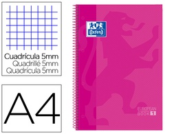 [100430270] BLOC ESPIRAL OXFORD EUROPEAN BOOK TAPA EXTRADURA DIN A4 80 HOJAS CUADRICULA 5 MM COLOR ROSA