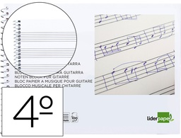 [BM04] BLOC MUSICA LIDERPAPEL PARA GUITARRA HEXAGRAMA 3 MM. CUARTO 20 HOJAS 100G/M2