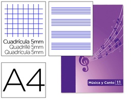 [100105244] BLOC MUSICA Y CANTO OXFORD DIN A4 24 HOJAS 90 GR PENTAGRAMA INTERLINEADO 2 MM + CUADRICULA 5 MM