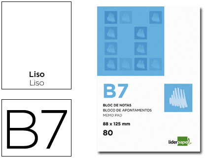 [BN08] BLOC NOTAS LIDERPAPEL LISO B7 80 HOJAS 60G/M2 PERFORADO