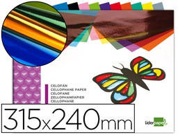 [TM04] BLOC TRABAJOS MANUALES LIDERPAPEL CELOFAN 240X315MM 10 HOJAS COLORES SURTIDOS