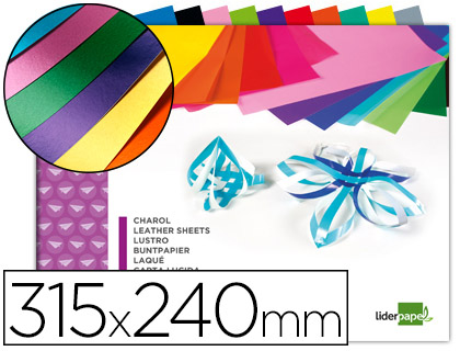 [TM05] BLOC TRABAJOS MANUALES LIDERPAPEL CHAROL 240X315MM 10 HOJAS COLORES SURTIDOS