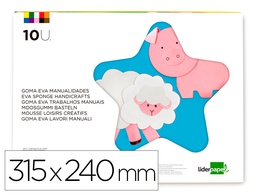 [TM06] BLOC TRABAJOS MANUALES LIDERPAPEL GOMA EVA 240X315MM 10 HOJAS COLORES SURTIDOS