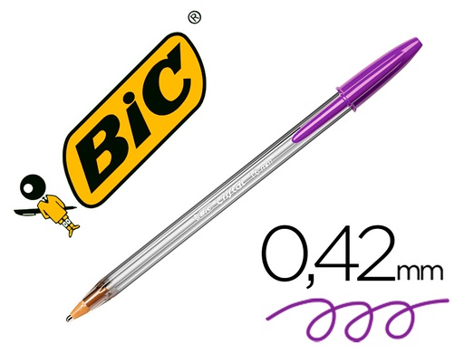 [929055] BOLIGRAFO BIC CRISTAL FUN MORADO PUNTA 1,6 MM