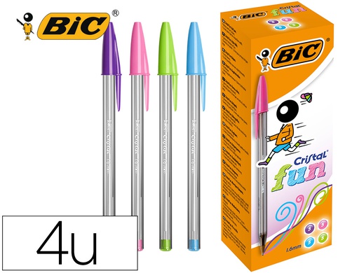 [895793] BOLIGRAFO BIC CRISTAL LARGE FASHION CAJAS DE 20 UNIDADES COLORES SURTIDOS