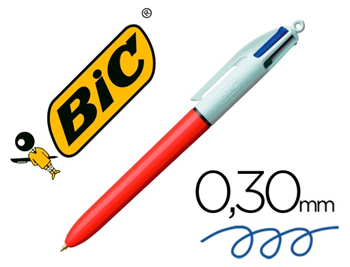 [982867] BOLIGRAFO BIC CUATRO COLORES PUNTA FINA 0,8 MM
