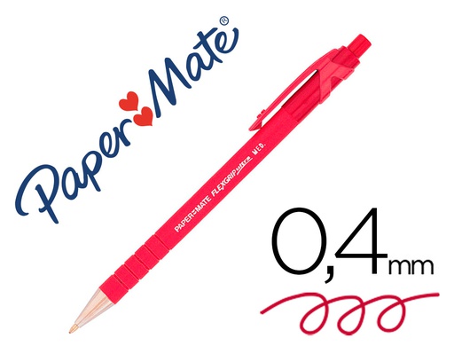 [S0190413] BOLIGRAFO FLEXGRIP RETRACTIL ROJO