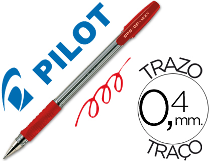 [NGPR] BOLIGRAFO PILOT BPS-GP ROJO SUJECION DE CAUCHO TINTA BASE DE ACEITE CON CAPUCHON