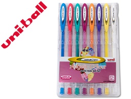 [182634335] BOLIGRAFO UNI BALL UM-120 SIGNO 0,7 MM TINTA GEL ESTUCHE DE 8 COLORES PASTEL