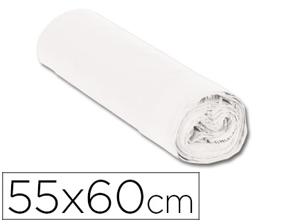 [17079] BOLSA BASURA DOMESTICA BLANCA CON AUTOCIERRE 55 X 56 CM ROLLO DE 15 UNIDADES