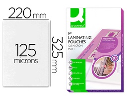 [KF04756] BOLSA DE PLASTIFICAR Q-CONNECT 325 X 220 MM 125 MC FOLIO CAJA DE 100 UNIDADES