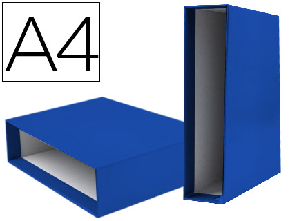 [CZ24] CAJA ARCHIVADOR LIDERPAPEL DE PALANCA CARTON DIN A4 DOCUMENTA LOMO 75MM COLOR AZUL