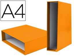 [CZ28] CAJA ARCHIVADOR LIDERPAPEL DE PALANCA CARTON DIN A4 DOCUMENTA LOMO 75MM COLOR NARANJA