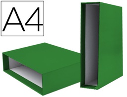 [CZ25] CAJA ARCHIVADOR LIDERPAPEL DE PALANCA CARTON DIN A4 DOCUMENTA LOMO 75MM COLOR VERDE