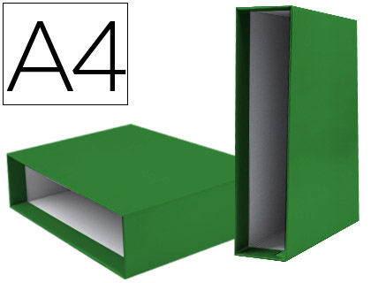 [CZ25] CAJA ARCHIVADOR LIDERPAPEL DE PALANCA CARTON DIN A4 DOCUMENTA LOMO 75MM COLOR VERDE