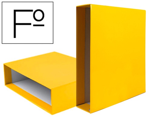 [CZ18] CAJA ARCHIVADOR LIDERPAPEL DE PALANCA CARTON FOLIO DOCUMENTA LOMO 75MM COLOR AMARILLO