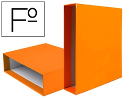 [CZ20] CAJA ARCHIVADOR LIDERPAPEL DE PALANCA CARTON FOLIO DOCUMENTA LOMO 82MM COLOR NARANJA