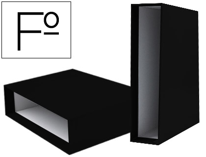 [CZ14] CAJA ARCHIVADOR LIDERPAPEL DE PALANCA CARTON FOLIO DOCUMENTA LOMO 75MM COLOR NEGRO