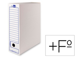 [DF01] CAJA ARCHIVO DEFINITIVO LIDERPAPEL FOLIO PROLONGADO CARTON RECICLADO 325G/M2 LOMO 116 MM BLANCO 388X116X275 MM