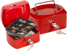 [KF04247] CAJA CAUDALES Q-CONNECT 6\&quot; 152X115X80 MM ROJA CON PORTAMONEDAS