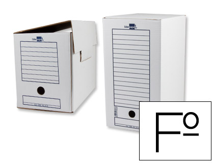 [DF13] CAJA ARCHIVO DEFINITIVO LIDERPAPEL FOLIO DOBLE ANCHO CARTON RECICLADO 400G/M2 LOMO 200 MM BLANCO 367X200X251 MM