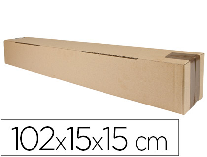 [KF26146] CAJA PARA EMBALAR Q-CONNECT TUBO CARTON RECICLADO CANAL SIMPLE 3 MM COLOR KRAFT 1020X150X150 MM