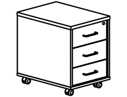 [4003AA01V24] CAJONERA ROCADA CON 3 CAJONES SERIE STORE 58X40X59,5 ACABADO AA01 HAYA/HAYA