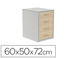 [4005AB02] CAJONERA ROCADA CON CUATRO CAJONES SERIE STORE 60X50X72 CM ACABADO AB02 ALUMINIO/GRIS