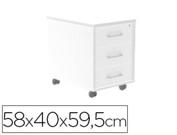 [4003AW04V24] CAJONERA ROCADA CON TRES CAJONES SERIE STORE 58X40X59,5 CM ACABADO AW04 BLANCO/BLANCO