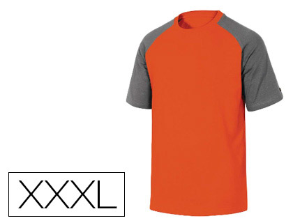 [GENO2OG3X] CAMISETA DE ALGODON DELTAPLUS COLOR GRIS/NARANJA TALLA 3XL