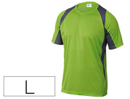 [BALIVGGT] CAMISETA DELTAPLUS POLIESTER MANGA CORTA CUELLO REDONDO TRATAMIENTO SECADO RAPIDO COLOR VERDE-GRIS TALLA L