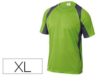 [BALIVGXG] CAMISETA DELTAPLUS POLIESTER MANGA CORTA CUELLO REDONDO TRATAMIENTO SECADO RAPIDO COLOR VERDE-GRIS TALLA XL