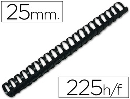[KF32118] CANUTILLO Q-CONNECT REDONDO 25 MM PLASTICO NEGRO CAPACIDAD 225 HOJAS CAJA DE 50 UNIDADES