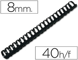 [KF24018] CANUTILLO Q-CONNECT REDONDO 8 MM PLASTICO NEGRO CAPACIDAD 40 HOJAS CAJA DE 100 UNIDADES