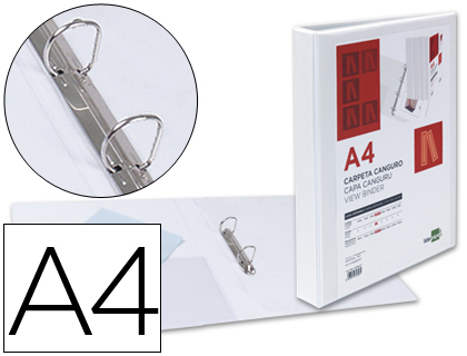 [KG21] CARPETA CANGURO 2 ANILLAS MIXTAS 16MM LIDERPAPEL A4 PLASTICO COLOR BLANCO
