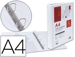 [KG42] CARPETA CANGURO 4 ANILLAS MIXTAS 25MM LIDERPAPEL A4 PLASTICO COLOR BLANCO