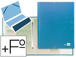 [CS05] CARPETA CLASIFICADORA LIDERPAPEL 12 DEPARTAMENTOS FOLIO PROLONGADO CARTON FORRADO CELESTE