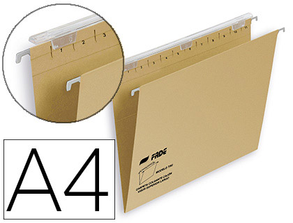 [400064814] CARPETA COLGANTE FADE TIKI DIN A4 VISOR SUPERIOR 290 MM EFECTO LUPA KRAFT ECO 230 G/M LOMO V